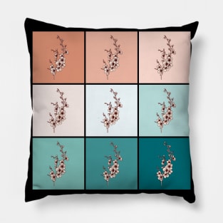 Cherry Blossom Vintage Pop Art Japanese Sakura Aesthetic 447 Pillow