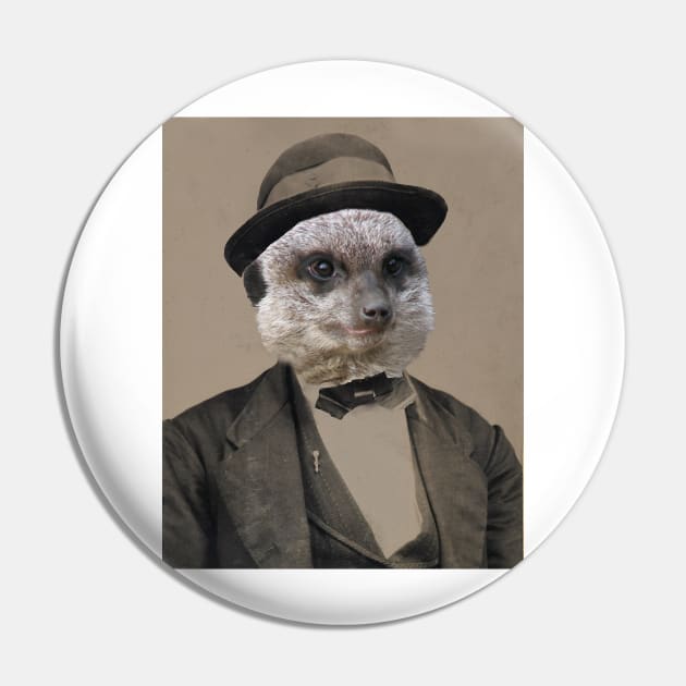 Meer Cat in a Fedora Pin by Loveday101