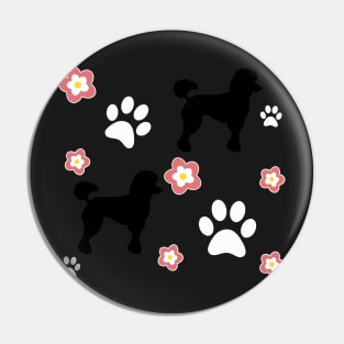 Black Poodle Dog Gifts, on Blue Pin