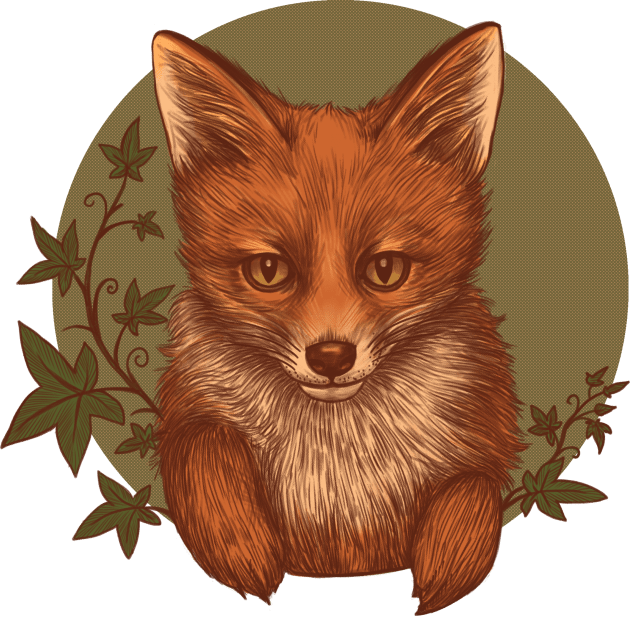 Little fox in the forest Kids T-Shirt by juliavector