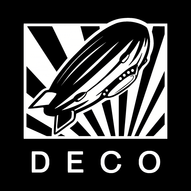 Art Deco Style zeppelin. Minimal, stylized design by croquis design