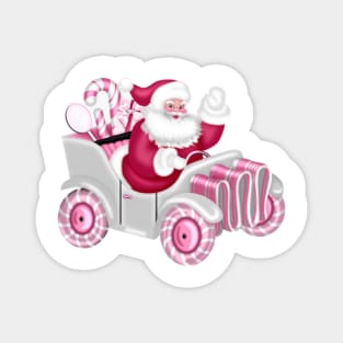 Retro Vintage Pink Santa Claus Magnet