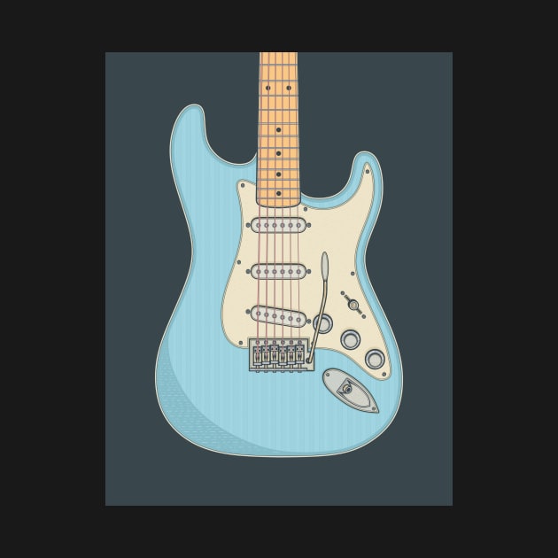 Daphne Blue Strat Guitar by milhad