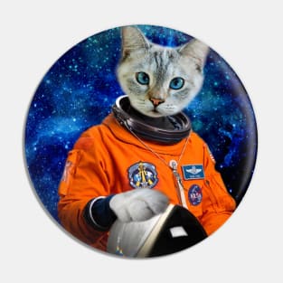 Orange Cat Astronaut Pin