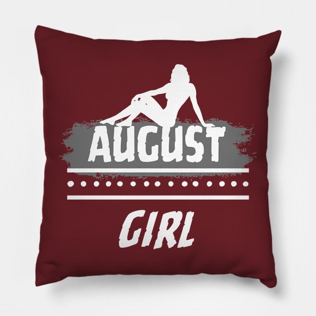 Birthday Gifts for Women August Girl August Woman Pose Style. Pillow by ClorindaDeRose