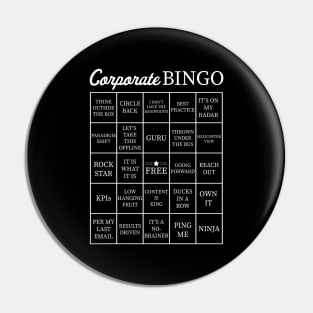 Corporate Jargon Buzzword Bingo Card Pin