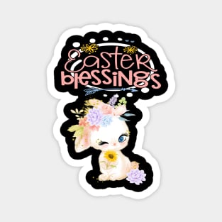 Easter Bunny Cute Spring Blessings Fun Egg Hunting Basket Magnet