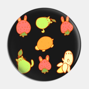 Fruit animals illustration Pin