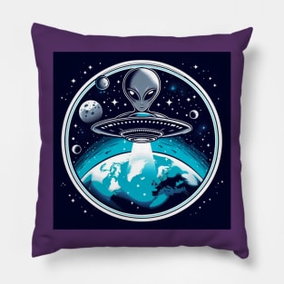 Grey Aliens in a UFO Pillow