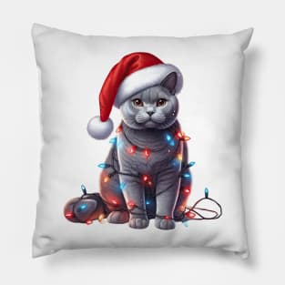 Christmas Chartreux Cat Pillow