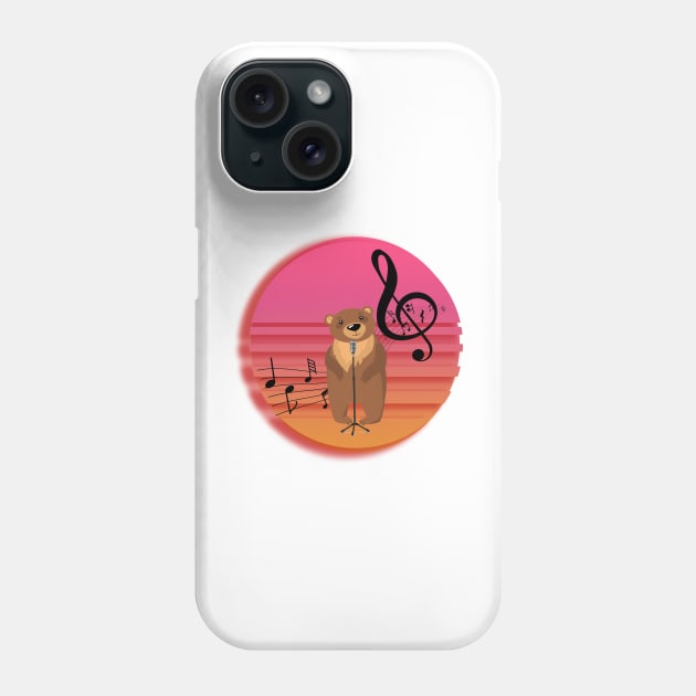 Funny Bear Singing Phone Case by gmnglx