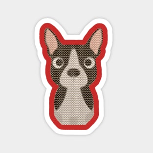 Boston Terrier Ugly Christmas Sweater Design Magnet