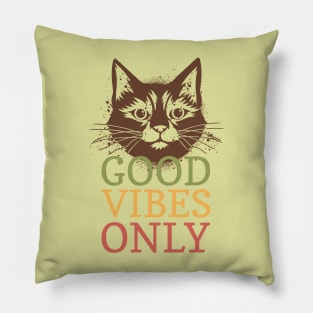 FALL CAT GOOD VIBES ONLY Pillow