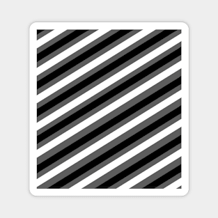 black, white, grey diagonal stripes Magnet