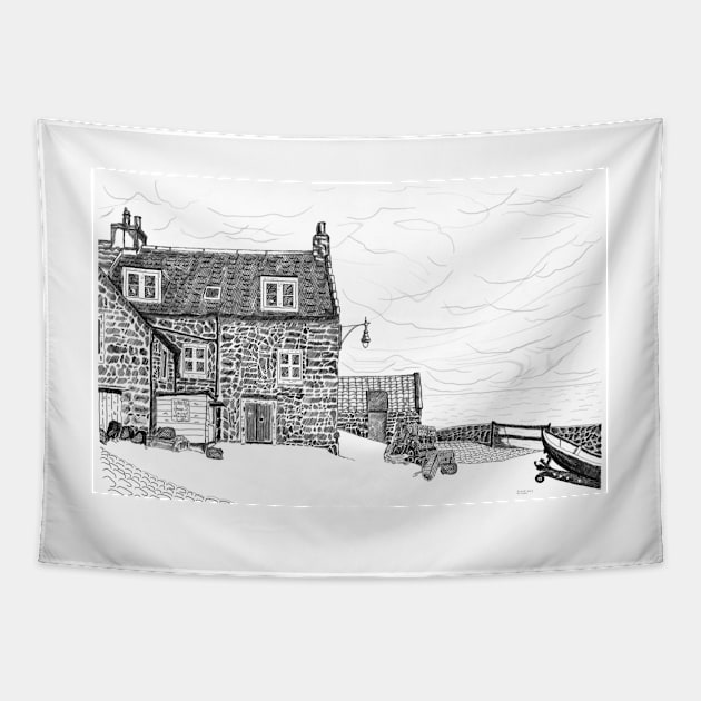 Harbour house: Crail in Fife, Scotland Tapestry by grantwilson