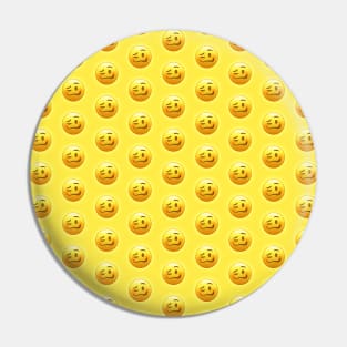 Drunk Face Emoji Pattern | Pop Art Pin