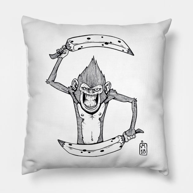 Monkey Warrior Pillow by jonathanmor