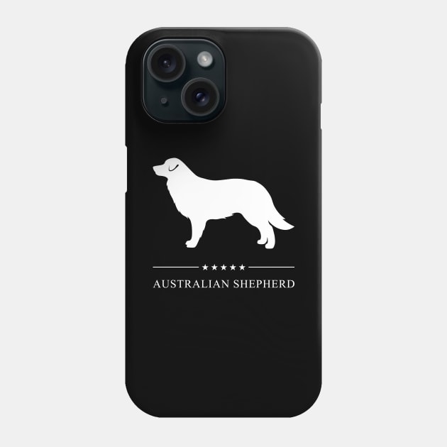 Australian Shepherd Dog White Silhouette Phone Case by millersye