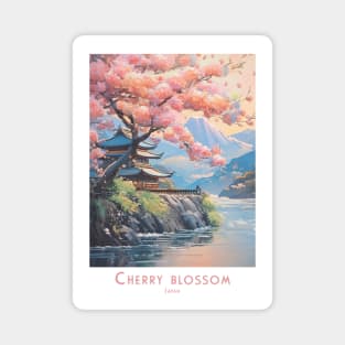 Cherry Blossom Japan Vintage Retro Style Magnet