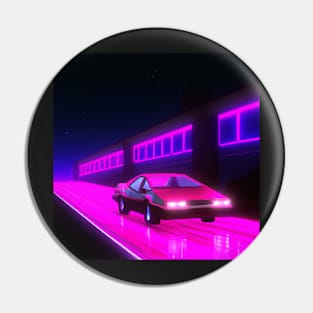 speeding on a neon highway Pin