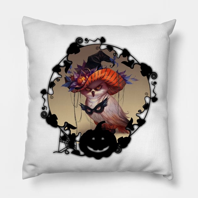 happy Halloween 2021 Owl Pillow by Aventi