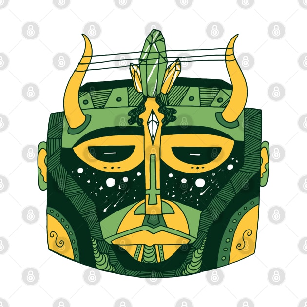 Forrest Green African Mask No 8 by kenallouis