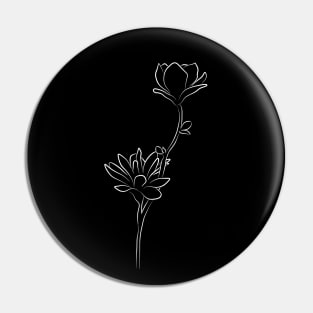 Flower Line Art - Modern Magnolia Pin