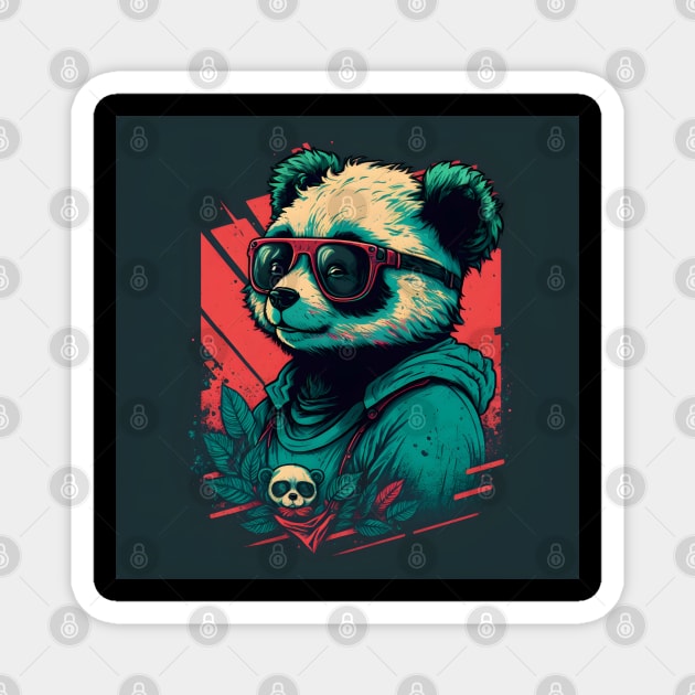 Panda Hipster Magnet by Vulpus.Mystica