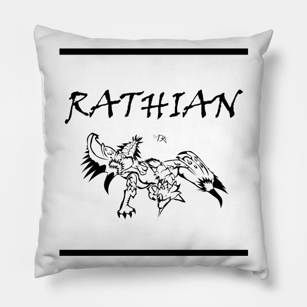 Black Rathian Stile Pillow by Milekor