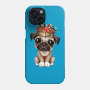 Cute Pug Puppy Wearing Crown Phone Case