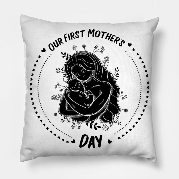 Our First Mother's Day Pillow by Diogo Calheiros