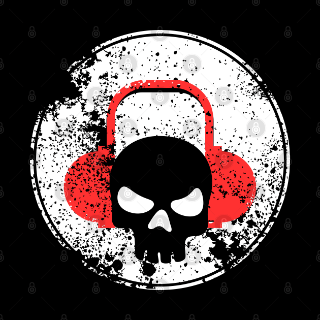 Skull with Headphones - Vintage by Smiling-Faces