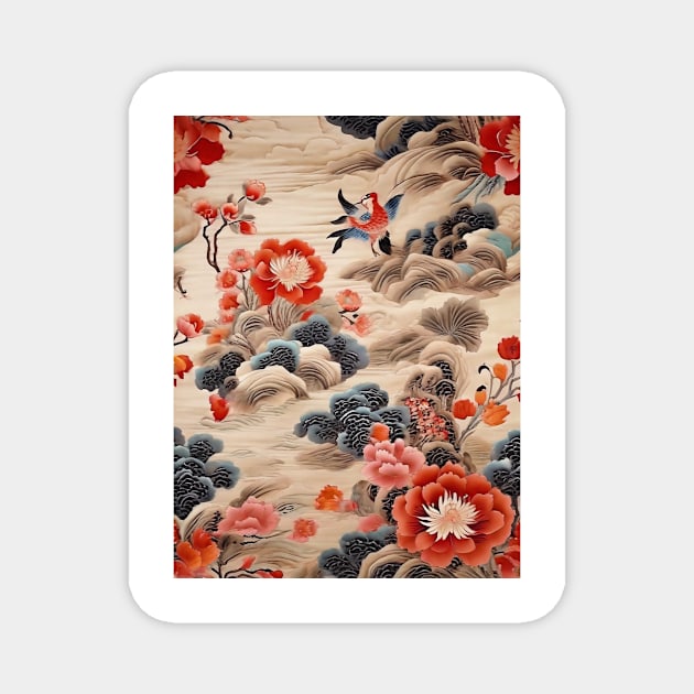 Chinese Ancient Fabric Art Magnet by likbatonboot