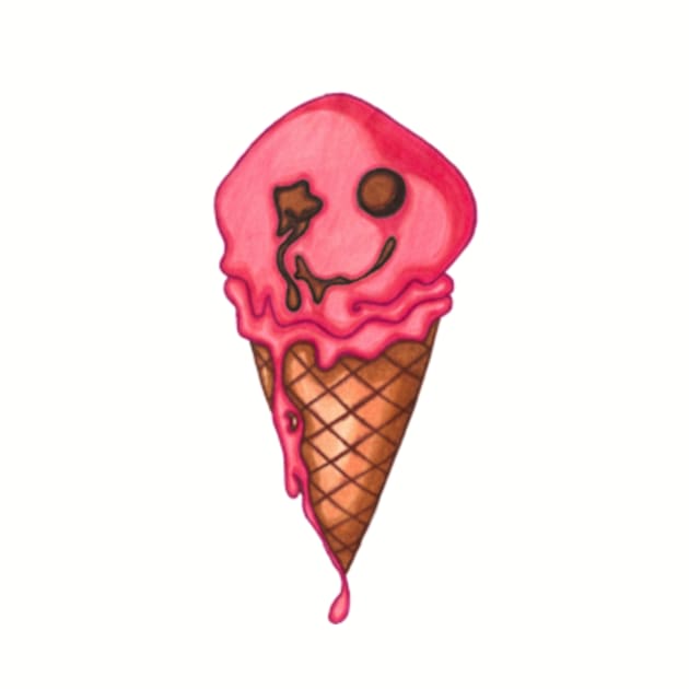 Melting Happy Face Ice Cream - (Ice Scream) by JadedOddity