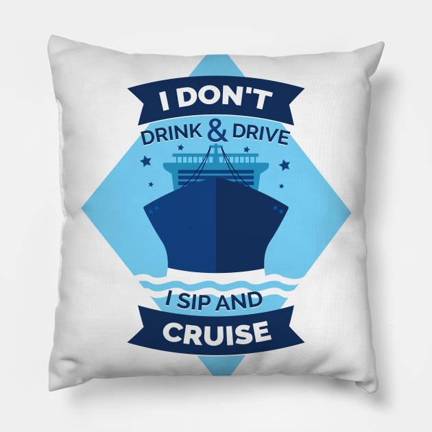 Funny Cruise Ship Design Pillow by LR_Collections