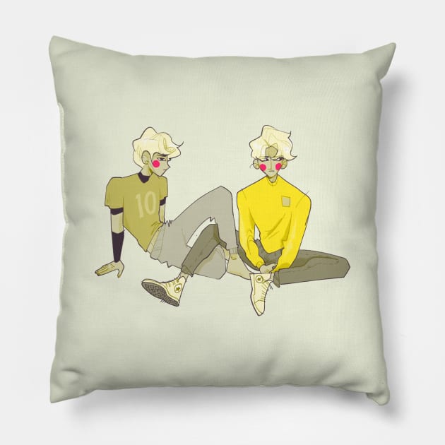 Andrew and Aaron Minyard Pillow by marxandria