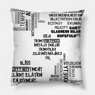 Happinesses over anxiety - motivational black designed Apparel and home accessories Pillow