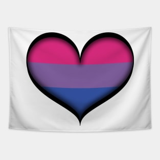 Large Vector Heart in Bisexual Pride Flag Colors Tapestry