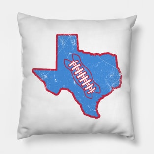 Texas Football, Retro - White/Light Blue Pillow