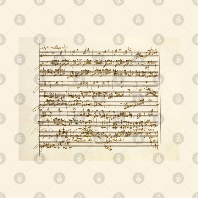 Mozart | Amadeus Mozart original manuscript score by Musical design