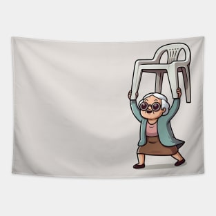 Grandma defies gravity Tapestry