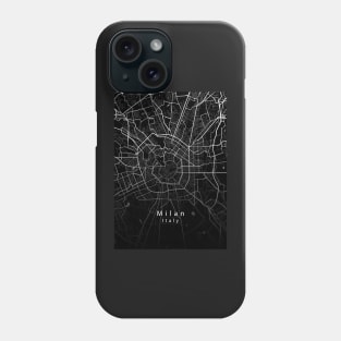 Milan Italy City Map dark Phone Case