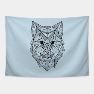 Geometric Wolf Tapestry