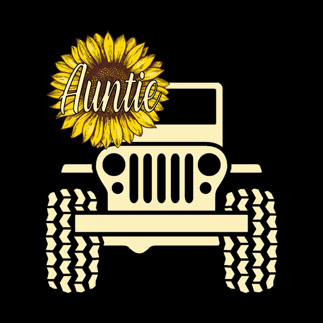 Jeep Sunflower Jeep Auntie Jeep Women by Jane Sky