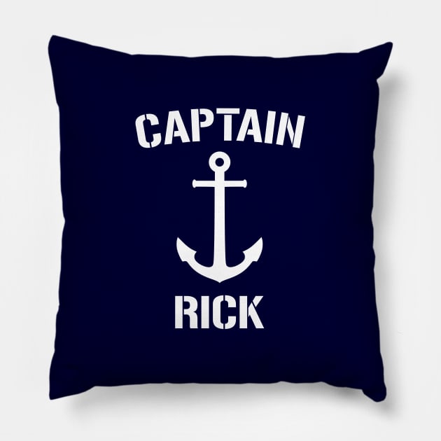 Nautical Captain Rick Personalized Boat Anchor Pillow by Rewstudio