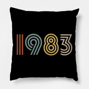 1983 Birth Year Retro Style Pillow