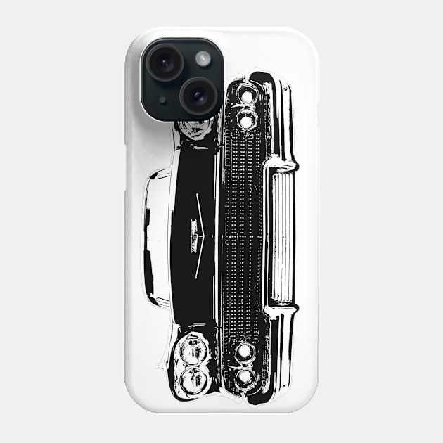 1958 Chevy Bel air B&W Phone Case by GrizzlyVisionStudio