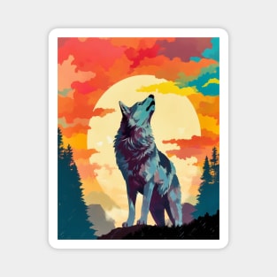 Wild Aura: Majestic Grey Wolf Magnet