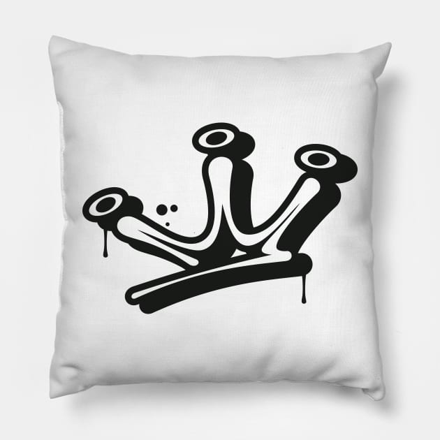 Crown Graffiti Pillow by Xavi Biker