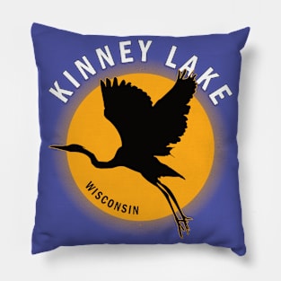 Kinney Lake in Wisconsin Heron Sunrise Pillow